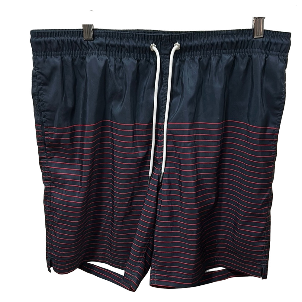 ⏰Lands' End Men’s Blue and Red Swim Trunks with Sporty Design size L GUC